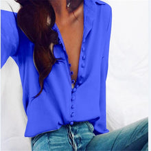 Load image into Gallery viewer, 2021 Women Blouse Shirt Long Sleeve Button-up Sizes S - 2XL
