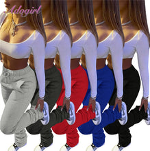 Load image into Gallery viewer, 2021 New!!! Women Solid High Waist Drawstring Bell Bottom Flare Pleated Pants Sizes S - 3XL
