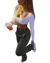 Load image into Gallery viewer, 2021 New!!! Women Solid High Waist Drawstring Bell Bottom Flare Pleated Pants Sizes S - 3XL
