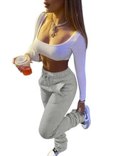 Load image into Gallery viewer, 2021 New!!! Women Solid High Waist Drawstring Bell Bottom Flare Pleated Pants Sizes S - 3XL
