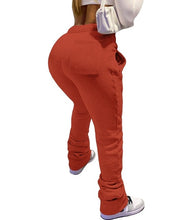 Load image into Gallery viewer, 2021 New!!! Women Solid High Waist Drawstring Bell Bottom Flare Pleated Pants Sizes S - 3XL

