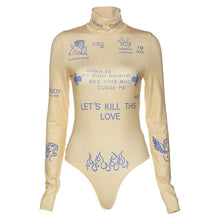 Load image into Gallery viewer, 2021 New!!! Women&#39;s Nude Bodysuits Angel Print Long Sleeve Sizes S - L
