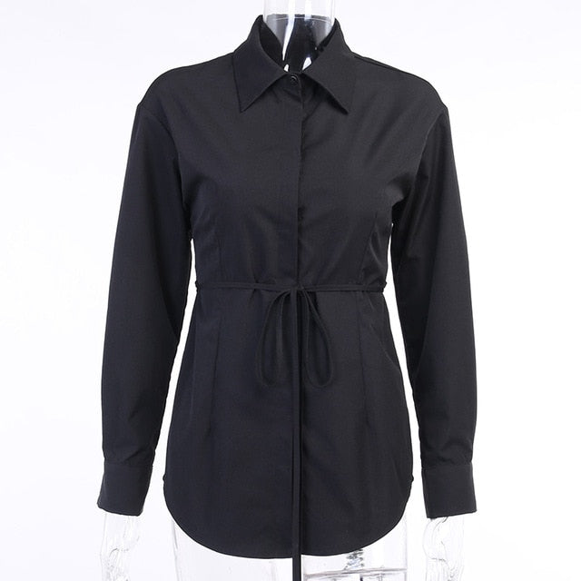 2021 Women's Long Sleeve Hollow Out Lace up Shirt Sizes S - L