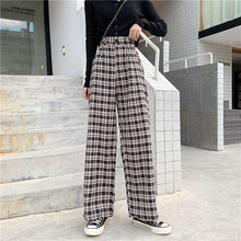 Load image into Gallery viewer, 2021 New!!!  Women&#39;s Pants Street Fashion Plaid Straight Wide Leg Pant Sizes S - 4XL
