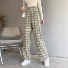 Load image into Gallery viewer, 2021 New!!!  Women&#39;s Pants Street Fashion Plaid Straight Wide Leg Pant Sizes S - 4XL
