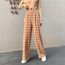 Load image into Gallery viewer, 2021 New!!!  Women&#39;s Pants Street Fashion Plaid Straight Wide Leg Pant Sizes S - 4XL
