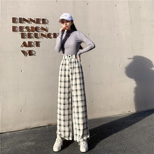 Load image into Gallery viewer, 2021 New!!!  Women&#39;s Pants Street Fashion Plaid Straight Wide Leg Pant Sizes S - 4XL
