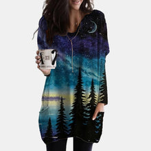 Load image into Gallery viewer, 2021 Spring Autumn Women Abstract Face Print Blouse Shirt Long Sleeve Pockets Irregular Size S
