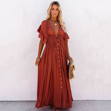 Load image into Gallery viewer, 2021 Women&#39;s Maxi Dress Summer Ruffles Cover Up Size One Size
