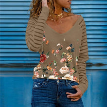 Load image into Gallery viewer, 2021 Women&#39;s  V-Neck Blouse Print Pullover Top Sizes S - 3XL
