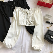 Load image into Gallery viewer, 2021 Women&#39;s Off Shoulder Top Long Sleeve Ruffle Vintage Blouse With Puff Sleeve Crop Tops One Size Cosplay
