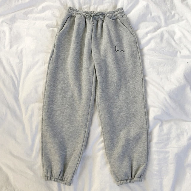 2021 Autumn Winter Women's Harem Pants Stripes Fleece Pants Size One Size