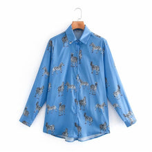Load image into Gallery viewer, 2021 Women&#39;s Long Sleeve Zebra Print Shirt Sizes XS - L
