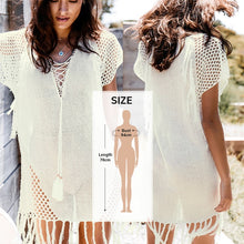 Load image into Gallery viewer, 2021 Summer Sexy Beach Dress Crochet Bikini Cover Up with Fringe Trim One Size
