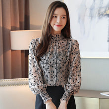 Load image into Gallery viewer, 2021 Autumn Spring Women Chiffon Blouses Casual Long Sleeve Size S - plus Size

