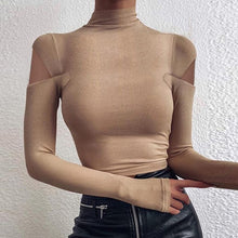 Load image into Gallery viewer, Women&#39;s Slim Hollow Out Blouse Shirt Long Sleeve Sizes S - XL
