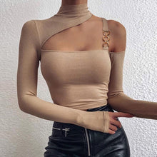 Load image into Gallery viewer, Women&#39;s Slim Hollow Out Blouse Shirt Long Sleeve Sizes S - XL
