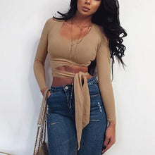 Load image into Gallery viewer, Women&#39;s Slim Hollow Out Blouse Shirt Long Sleeve Sizes S - XL
