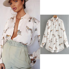 Load image into Gallery viewer, 2021 Women&#39;s Long Sleeve Zebra Print Shirt Sizes XS - L
