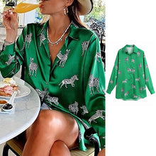 Load image into Gallery viewer, 2021 Women&#39;s Long Sleeve Zebra Print Shirt Sizes XS - L
