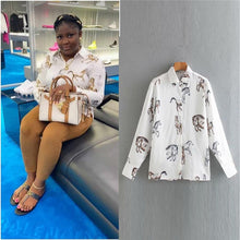 Load image into Gallery viewer, 2021 Women&#39;s Long Sleeve Zebra Print Shirt Sizes XS - L
