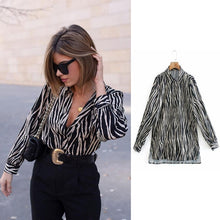 Load image into Gallery viewer, 2021 Women&#39;s Long Sleeve Zebra Print Shirt Sizes XS - L
