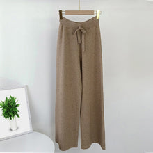 Load image into Gallery viewer, 2021 Lady Solid Knit Pants Casual Joggers Loose Wide Leg Long Length Pants One Size
