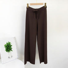 Load image into Gallery viewer, 2021 Lady Solid Knit Pants Casual Joggers Loose Wide Leg Long Length Pants One Size
