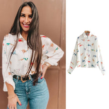 Load image into Gallery viewer, 2021 Women&#39;s Long Sleeve Zebra Print Shirt Sizes XS - L
