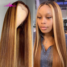 Load image into Gallery viewer, Ali Coco #4/30 Highlight Colored Human Hair Wigs Pre Plucked Ombre 13x4 Lace Frontal Wig Remy Human Hair Wigs For Black Women
