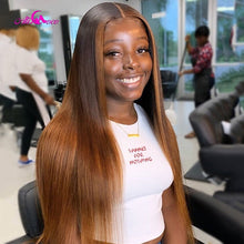Load image into Gallery viewer, Ali Coco #4/30 Highlight Colored Human Hair Wigs Pre Plucked Ombre 13x4 Lace Frontal Wig Remy Human Hair Wigs For Black Women
