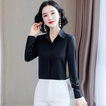 Load image into Gallery viewer, 2021 Spring Women Silk Shirt Casual Blouse  Long Sleeve Lapel Sizes M - 3XL
