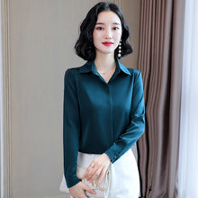Load image into Gallery viewer, 2021 Spring Women Silk Shirt Casual Blouse  Long Sleeve Lapel Sizes M - 3XL
