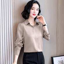 Load image into Gallery viewer, 2021 Spring Women Silk Shirt Casual Blouse  Long Sleeve Lapel Sizes M - 3XL
