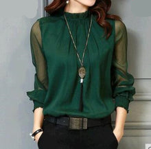 Load image into Gallery viewer, 2021 Chiffon New Women Tops Long Sleeve Sizes L -2XL
