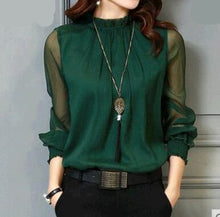 Load image into Gallery viewer, 2021 Chiffon New Women Tops Long Sleeve Sizes L -2XL
