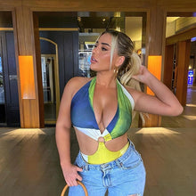 Load image into Gallery viewer, 2021 A&amp;B Helens Halter Backless Rompers Tops One Piece Sexy Bodysuit for Women Swimsuit  Sizes S - L
