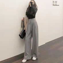 Load image into Gallery viewer, 2021 Retro Solid Color Straight Wide Leg Pants Female Spring High Waist Sizes S - XL
