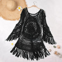 Load image into Gallery viewer, 2021 Summer Sexy Beach Dress Crochet Bikini Cover Up with Fringe Trim One Size
