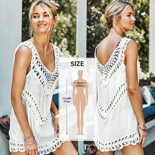 Load image into Gallery viewer, 2021 Summer Sexy Beach Dress Crochet Bikini Cover Up with Fringe Trim One Size
