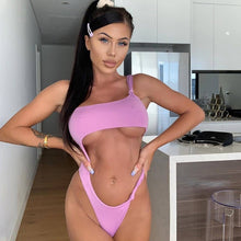 Load image into Gallery viewer, 2021 Summer  Sexy Hollow out Swimsuit/Bodysuits Women One Shoulder Swimsuits Backless Sizes S - L
