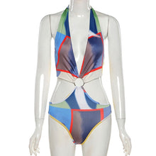 Load image into Gallery viewer, 2021 HAOYUAN Sexy Aesthetic Print Bodysuit for Women Halter Backless Sizes S - L
