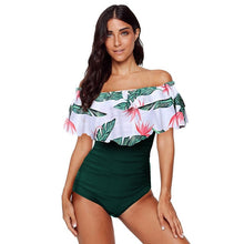 Load image into Gallery viewer, 2021 New!!! Woman Sexy Off Shoulder  One-piece Swimsuit Sizes S - 2XL

