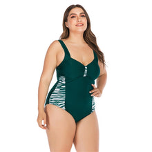 Load image into Gallery viewer, 2021 Summer New one-piece Striped Leopard print Women&#39;s Swimsuit Sizes S - 5XL
