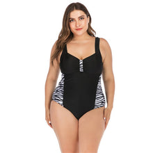 Load image into Gallery viewer, 2021 Summer New one-piece Striped Leopard print Women&#39;s Swimsuit Sizes S - 5XL
