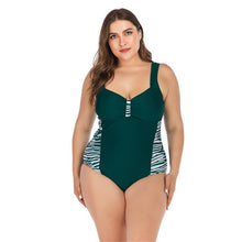 Load image into Gallery viewer, 2021 Summer New one-piece Striped Leopard print Women&#39;s Swimsuit Sizes S - 5XL
