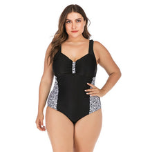 Load image into Gallery viewer, 2021 Summer New one-piece Striped Leopard print Women&#39;s Swimsuit Sizes S - 5XL
