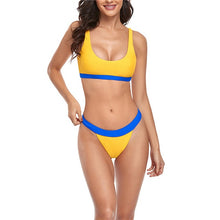 Load image into Gallery viewer, 2021 Summer 2 Pc/Set Women&#39;s Swimsuit Short Round Neck Vest High Waist Retro Sexy Triangle Swimsuit Bikini Size S - XL

