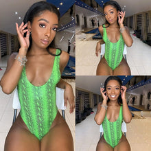 Load image into Gallery viewer, 2021 Women&#39;s Slim Snakeskin Bodysuits Leotard Sizes Run smaller than the average Size S - L
