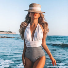 Load image into Gallery viewer, 2021 Diseyar Summer Women&#39;s One piece Swimsuit Strap Halter Retro Bodysuit Sizes S -XL
